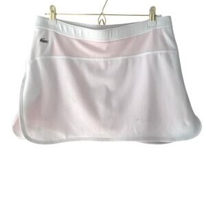 Lacoste Womens Sport  pickleball/Tennis Skirt with Contrast orange Shorts sz 40